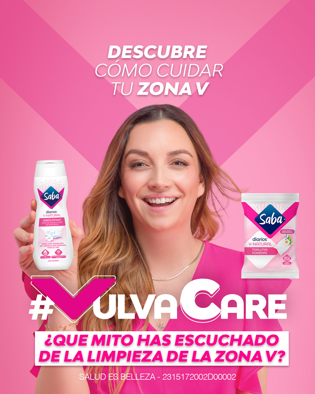 Toallitas Húmedas Íntimas Saba Diarios Cuidado-V Natural 12