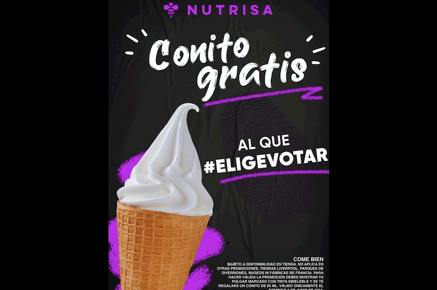 #EligeVotar y recibe gratis un conito de helado Nutrisa